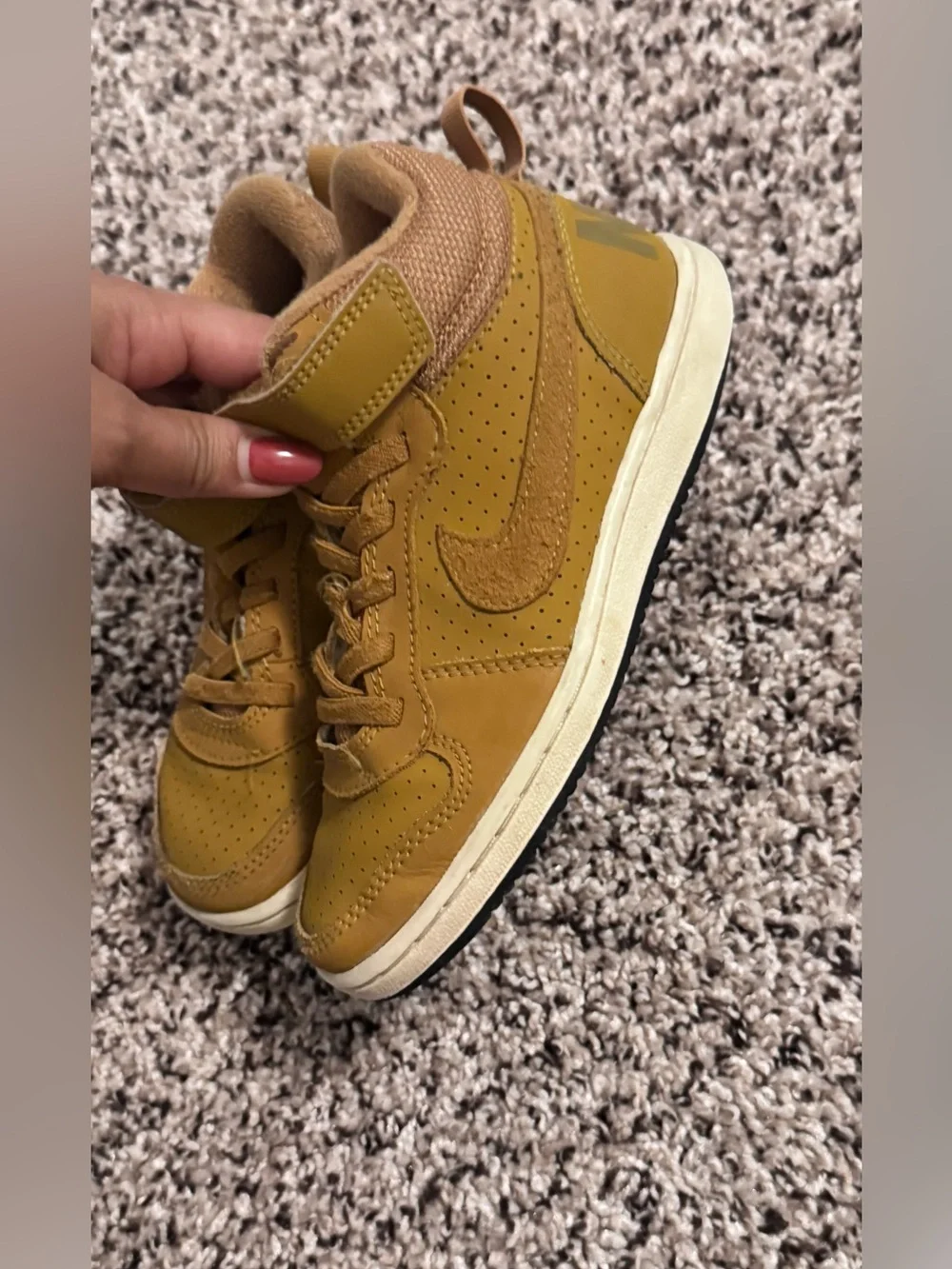 Nike Kids' High-Top Sneakers in Wheat/Tan